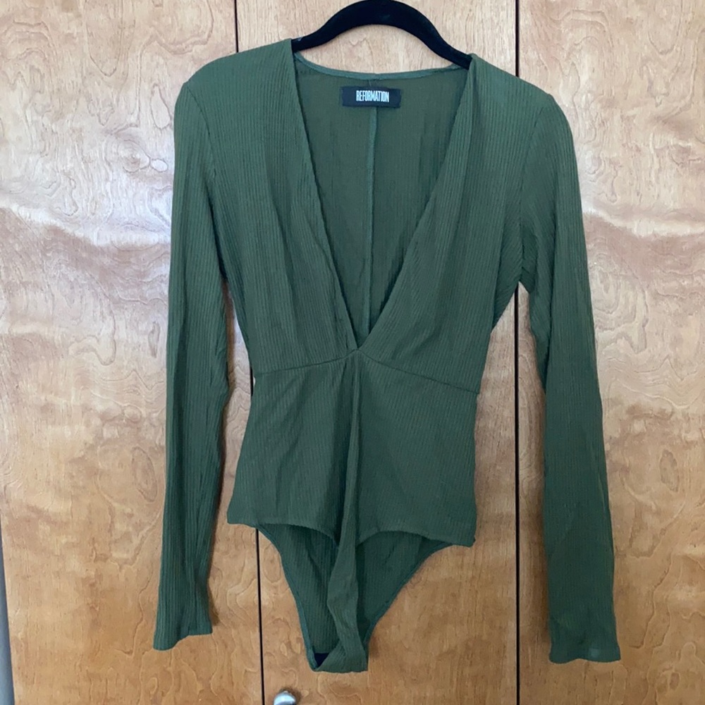 Reformation body suit With long sleeves